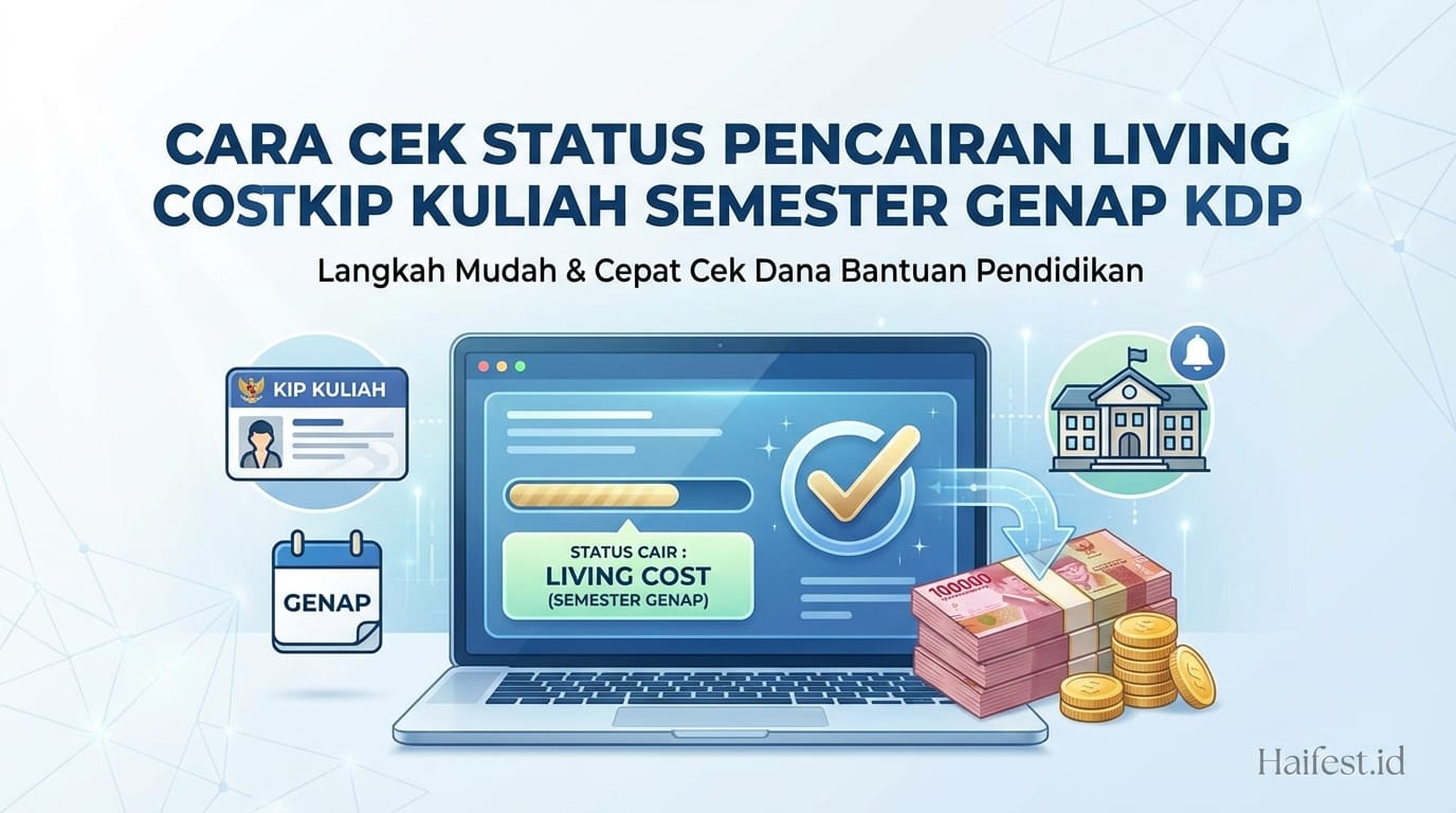 Cara Cek Status Pencairan Living Cost KIP Kuliah Semester Genap