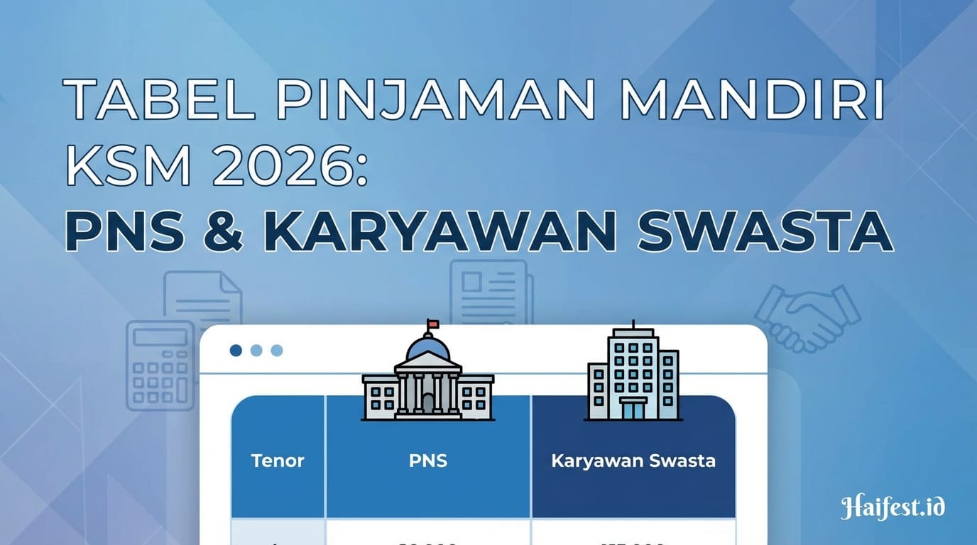 Tabel Pinjaman Mandiri KSM 2026 untuk PNS dan Karyawan Swasta