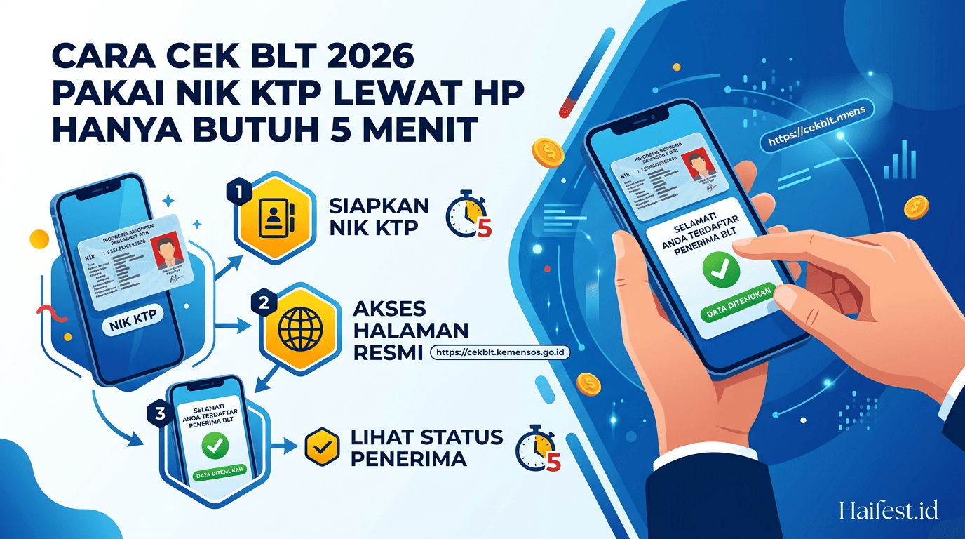 Cara Cek BLT 2026 Pakai NIK KTP Lewat HP Hanya Butuh 5 Menit