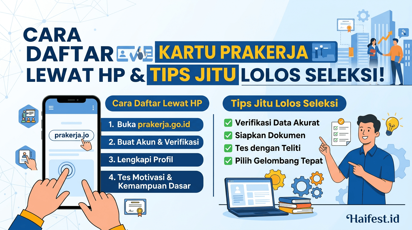 Cara Daftar Kartu Prakerja Lewat HP dan Tips Jitu Lolos Seleksi!