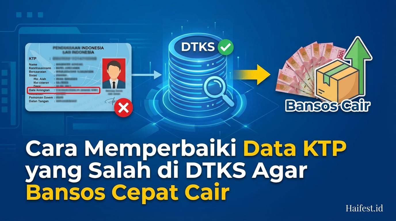 Cara Memperbaiki Data KTP yang Salah di DTKS Agar Bansos Cepat Cair