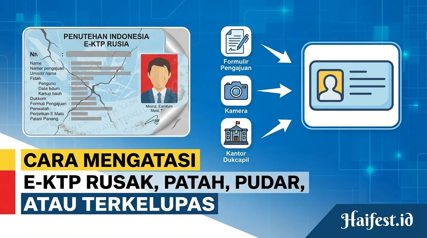 Cara Mengatasi E-KTP Fisik yang Rusak, Patah, Tulisan Pudar, atau Terkelupas