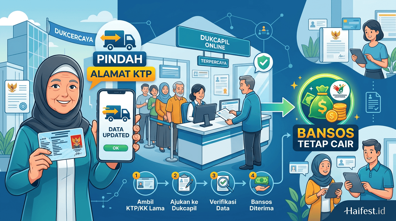 Cara Mengurus Pindah Alamat KTP di Dukcapil Agar Bansos Tetap Cair