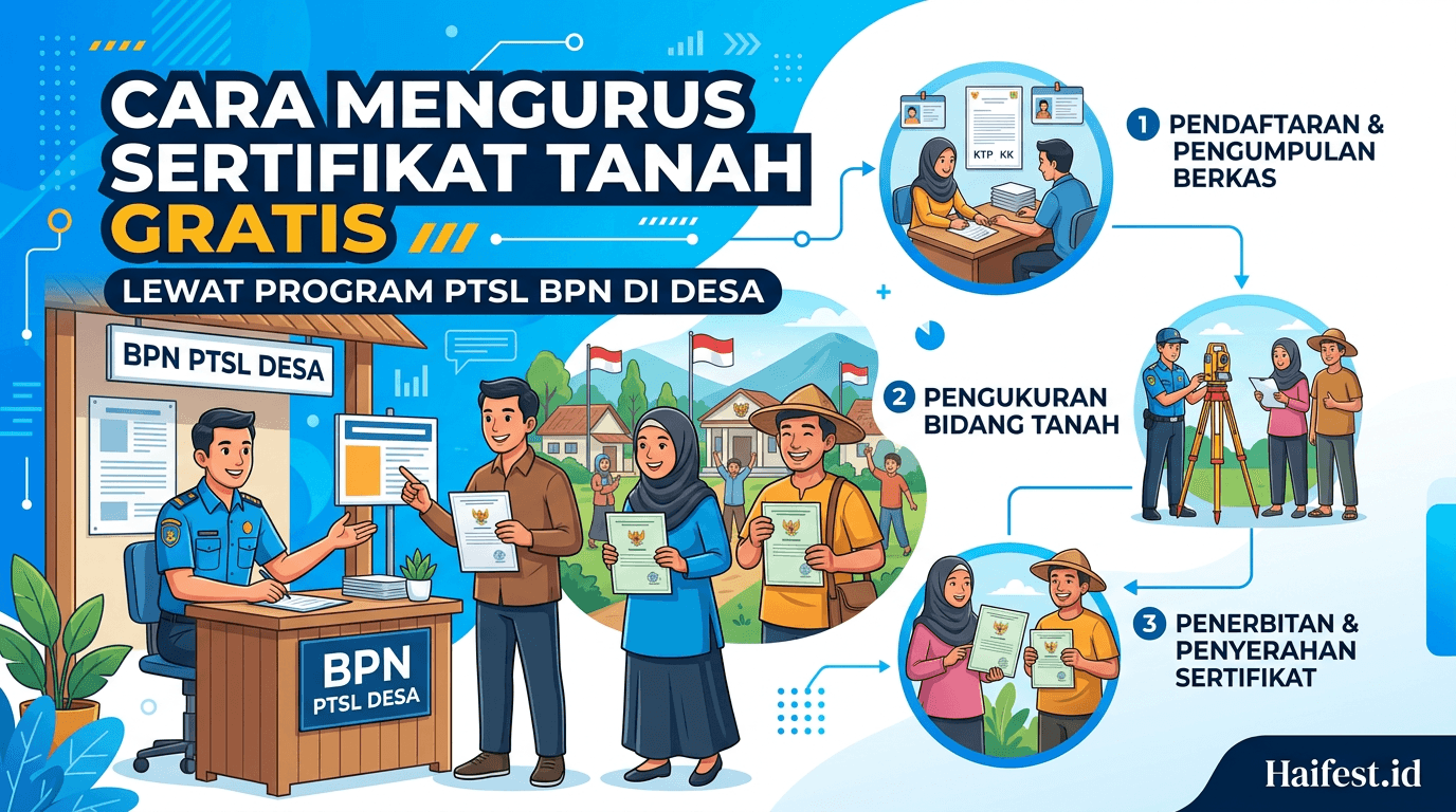 Cara Mengurus Sertifikat Tanah Gratis Lewat Program PTSL BPN di Desa