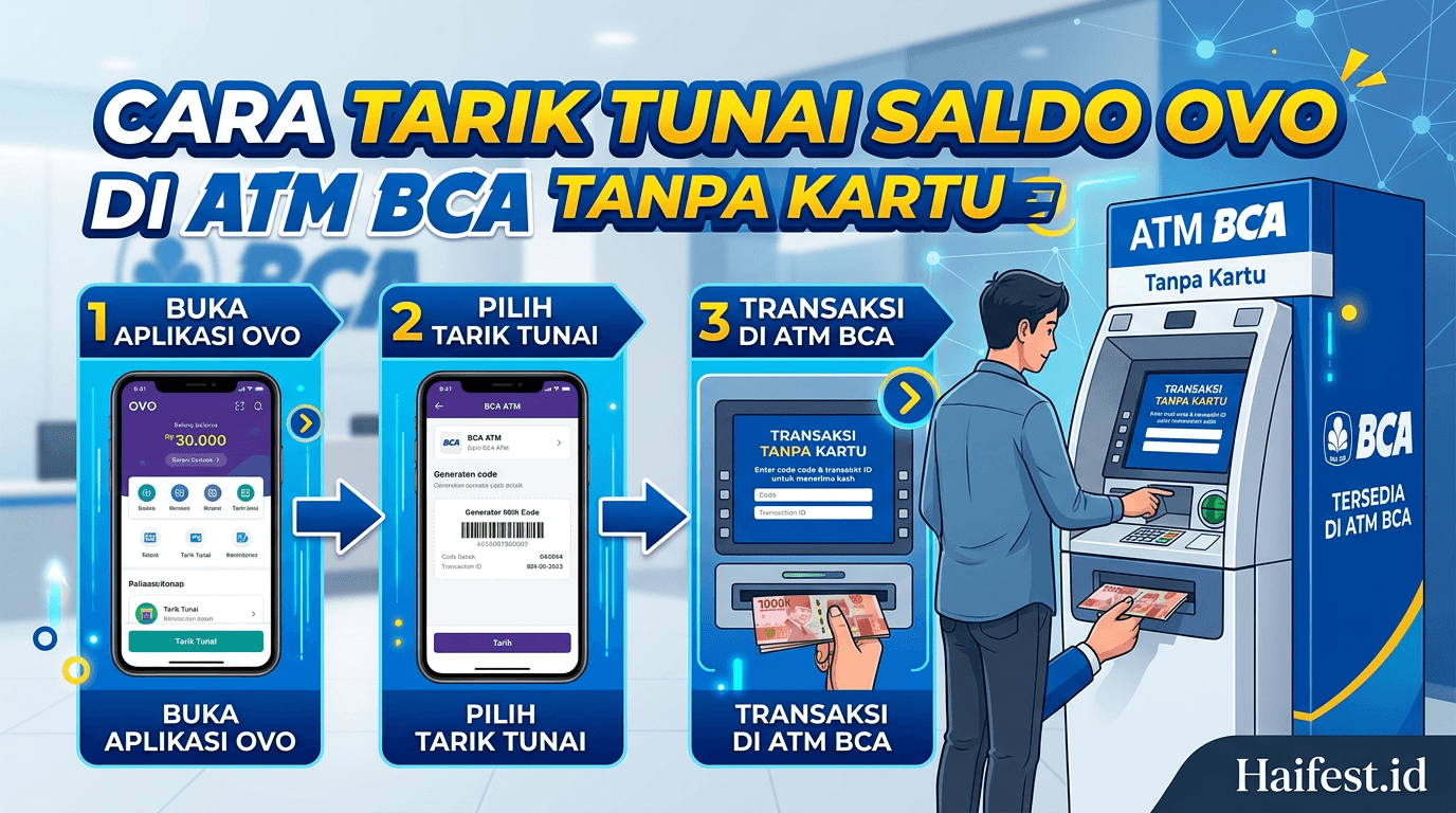 Cara Tarik Tunai Saldo OVO di ATM BCA Tanpa Harus Menggunakan Kartu