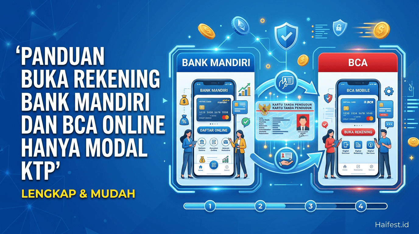 Panduan Buka Rekening Bank Mandiri dan BCA Online Hanya Modal KTP