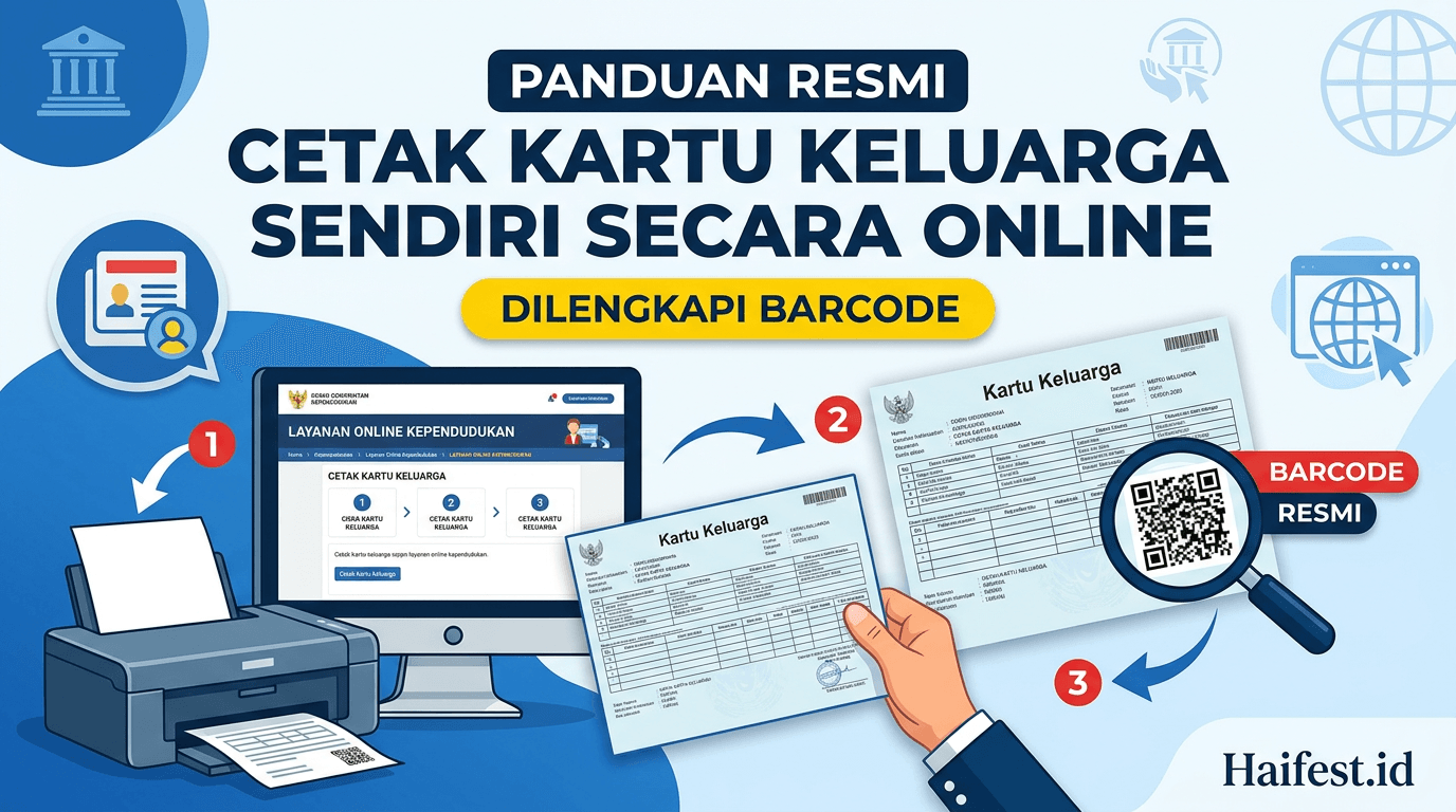 Panduan Resmi Cetak Kartu Keluarga Sendiri Secara Online Dilengkapi Barcode