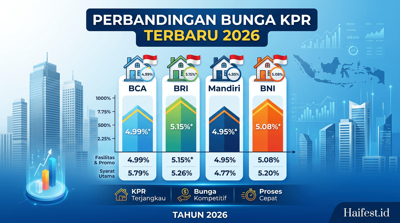 Perbandingan Bunga KPR Bank BCA, BRI, Mandiri, dan BNI Terbaru Tahun 2026