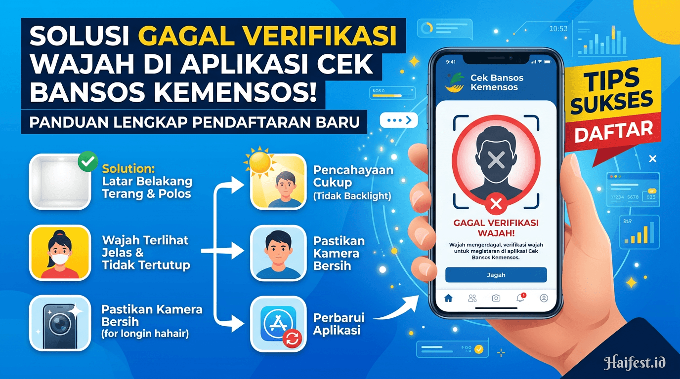 Solusi Gagal Verifikasi Wajah di Aplikasi Cek Bansos Kemensos Saat Daftar Baru!