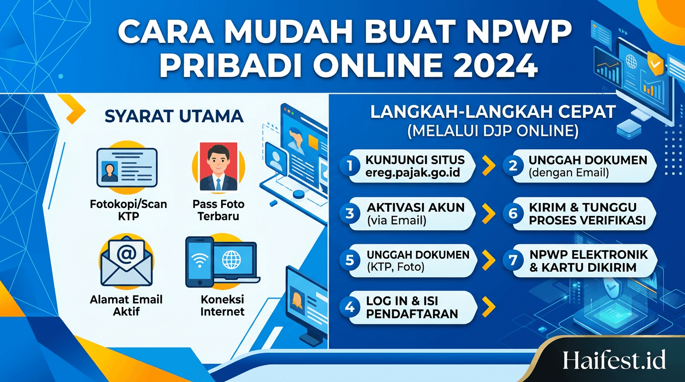 Syarat dan Cara Membuat NPWP Pribadi Online Paling Cepat di DJP Online