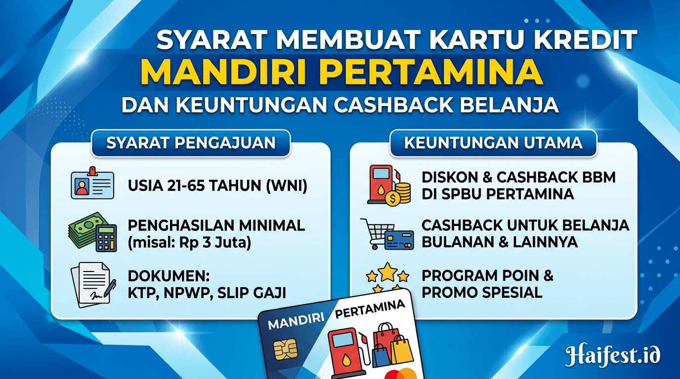 Syarat Membuat Kartu Kredit Mandiri Pertamina dan Keuntungan Cashback Belanja
