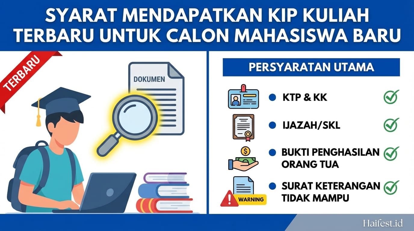Syarat Mendapatkan KIP Kuliah Terbaru untuk Calon Mahasiswa Baru